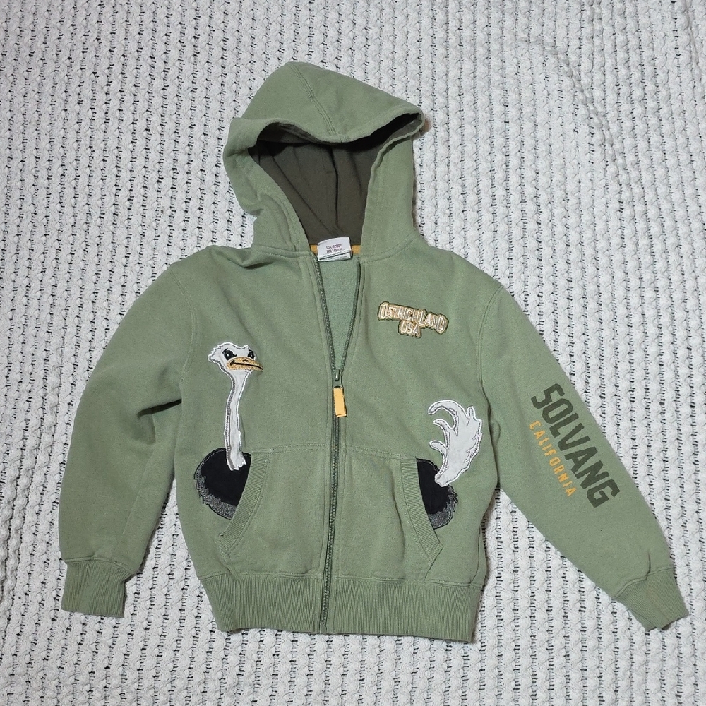 Kids Ostrich Land Hoodie with Embroidered Ostrich Solvang Ca